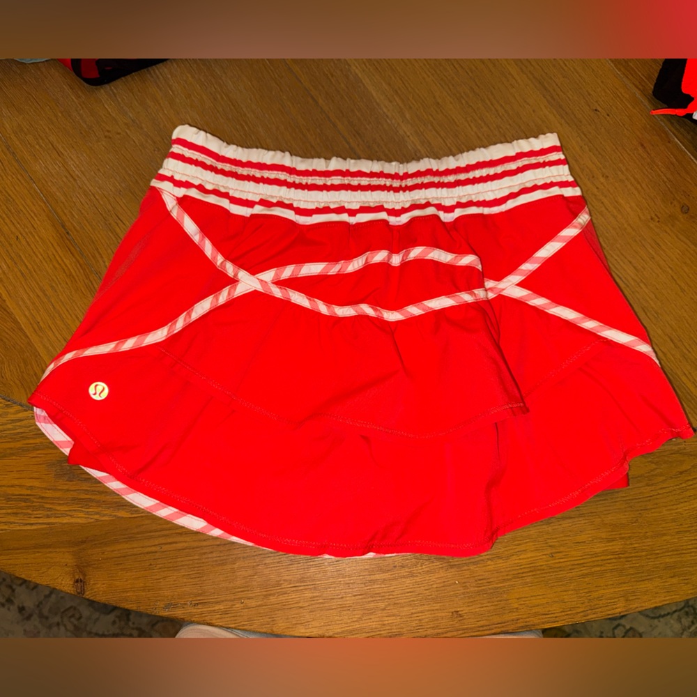 lululemon athletica coral/Red Athletic Skirt with White Trim